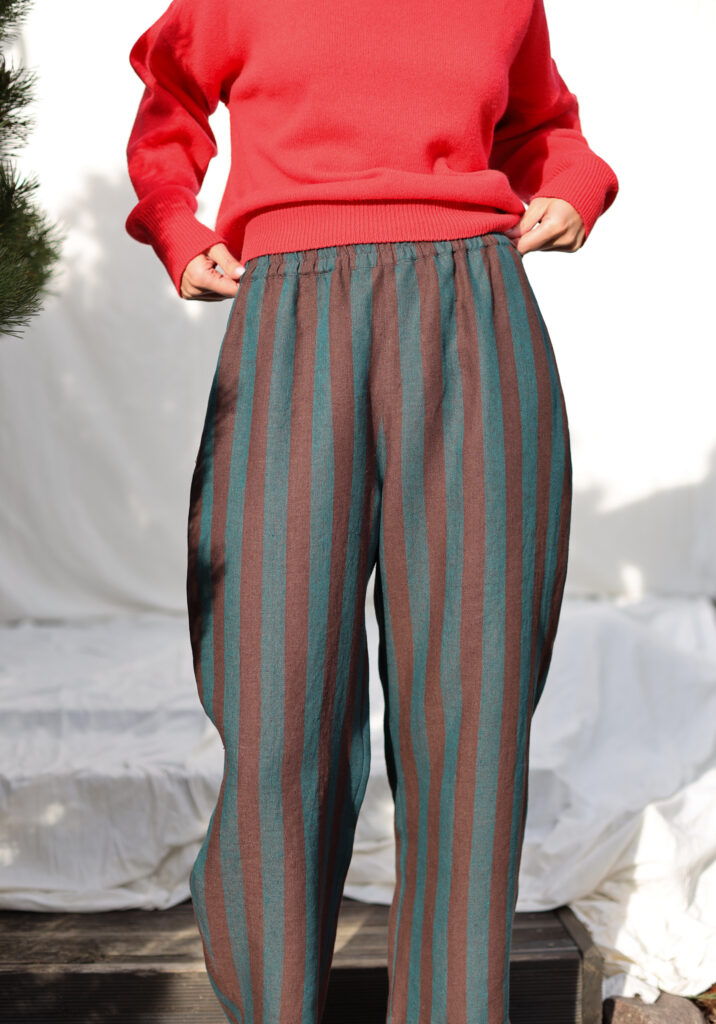 Striped Linen Balloon Trousers VIVIAN - Image 5
