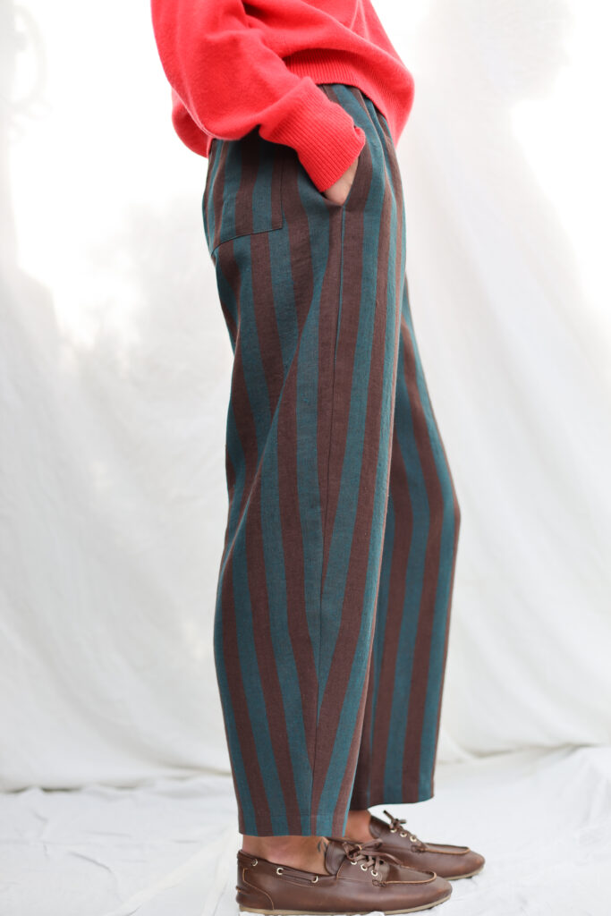 Striped Linen Balloon Trousers VIVIAN - Image 3