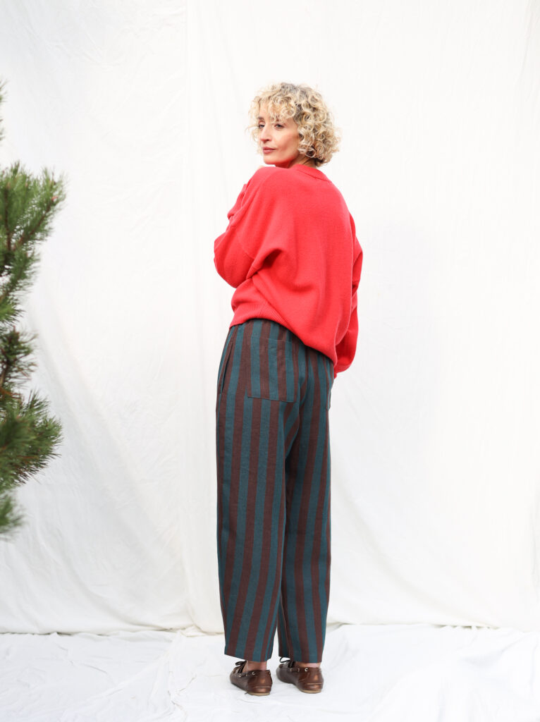 Striped Linen Balloon Trousers VIVIAN - Image 1