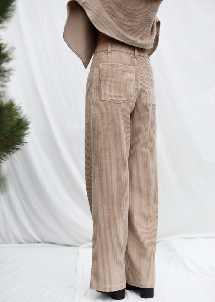 Wide Leg Sand Cord Pants LUNA