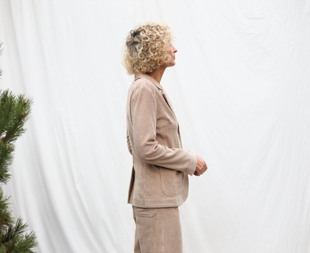 Wide Wale Cord Fitted Elegant Blazer - Image 2