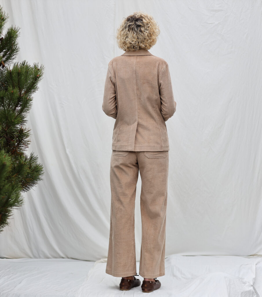 Wide Wale Cord Fitted Elegant Blazer - Image 3