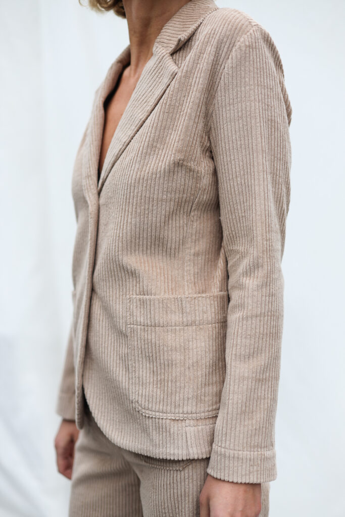 Wide Wale Cord Fitted Elegant Blazer - Image 4