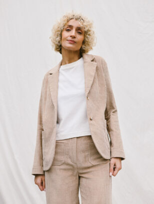 Wide Wale Cord Fitted Elegant Blazer | Jackets | Sustainable clothing | OffOn clothing