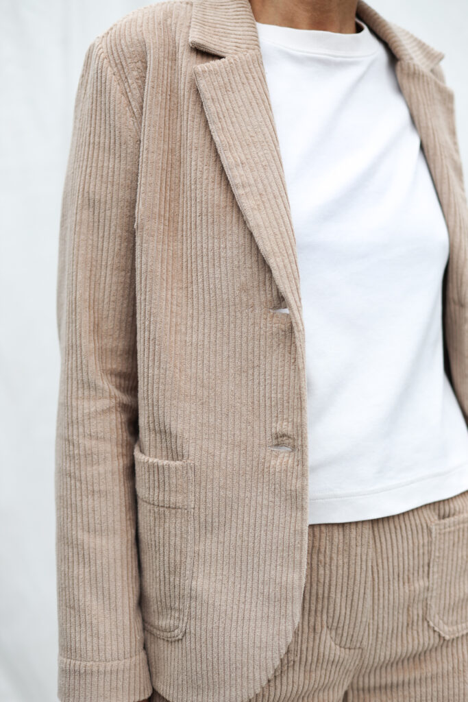 Wide Wale Cord Fitted Elegant Blazer - Image 5