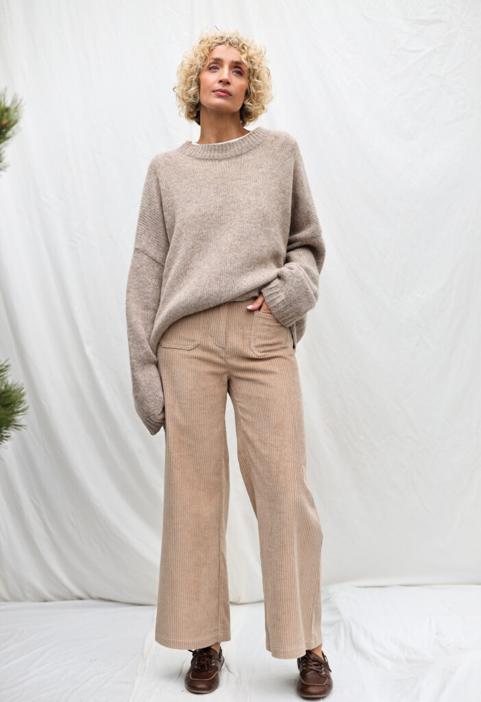 Wide wale sand cord vintage cut trousers - Image 1