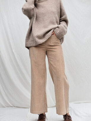Wide wale sand cord vintage cut trousers | Trousers | Sustainable clothing | OffOn clothing
