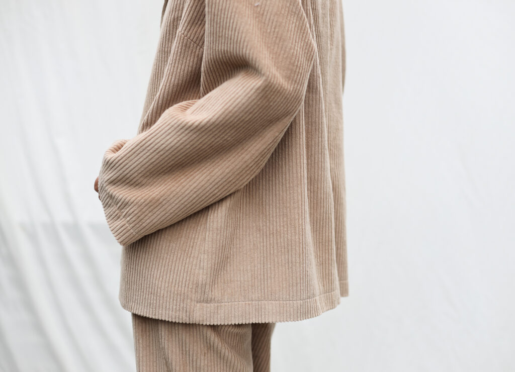 Wide Wale Cord Oversized Lined Blazer in Sand color - Image 4