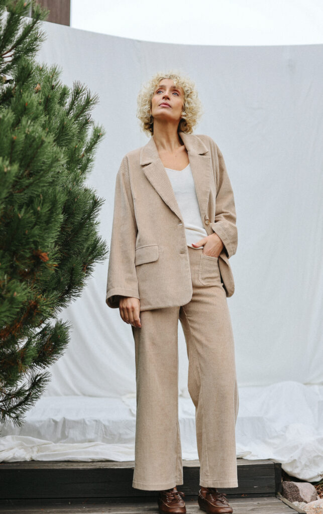 Wide wale sand cord vintage cut trousers - Image 6