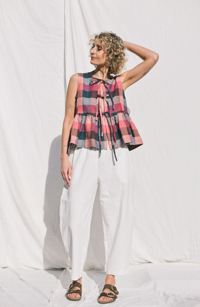 Linen balloon trousers VIVIAN in Off-White - Image 7