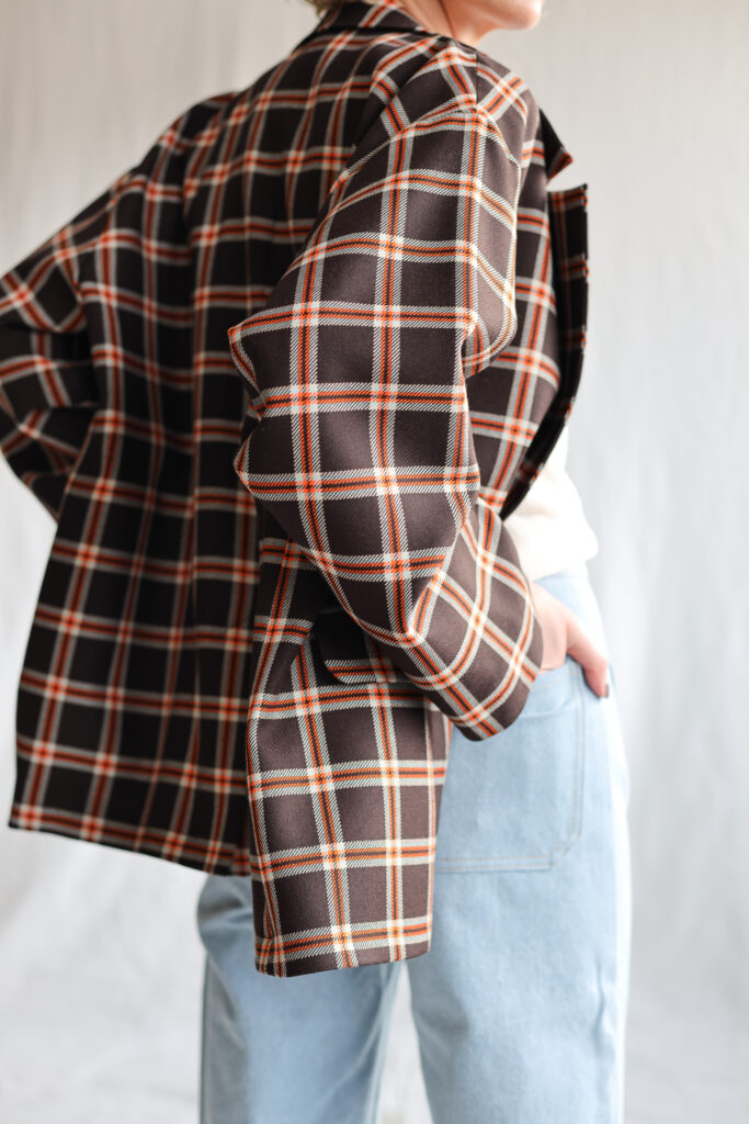 Oversized Plaid Wool Blazer | Jacket | Sustainable clothing | OffOn clothing
