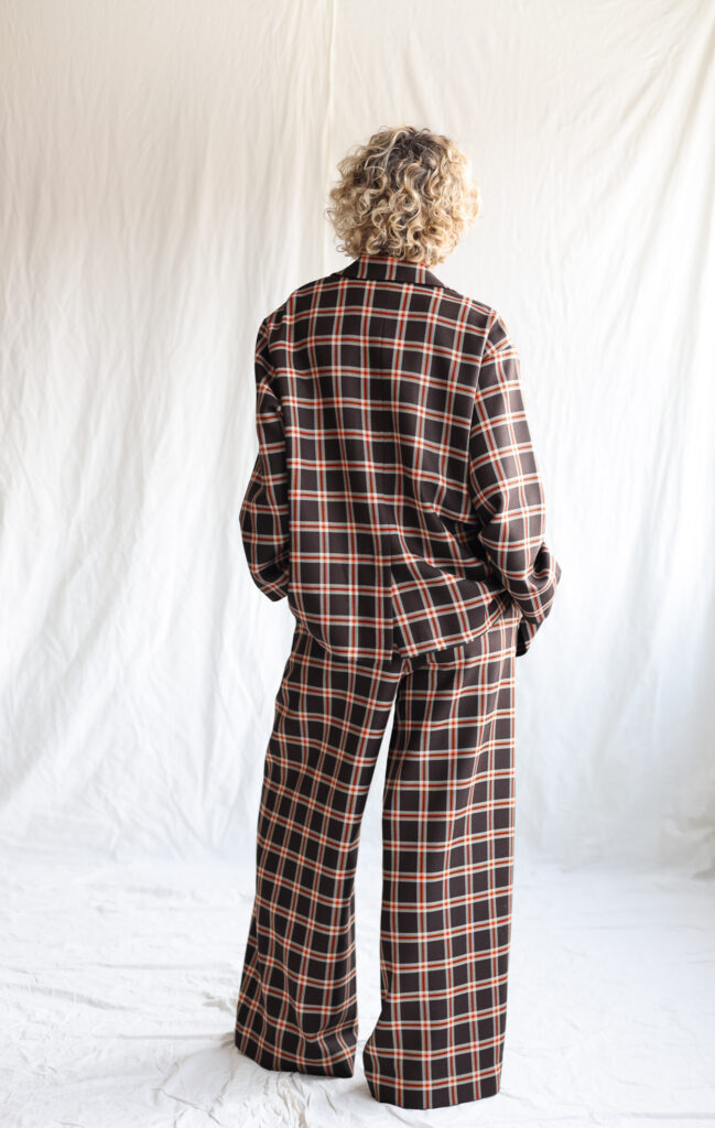 Oversized Plaid Wool Blazer