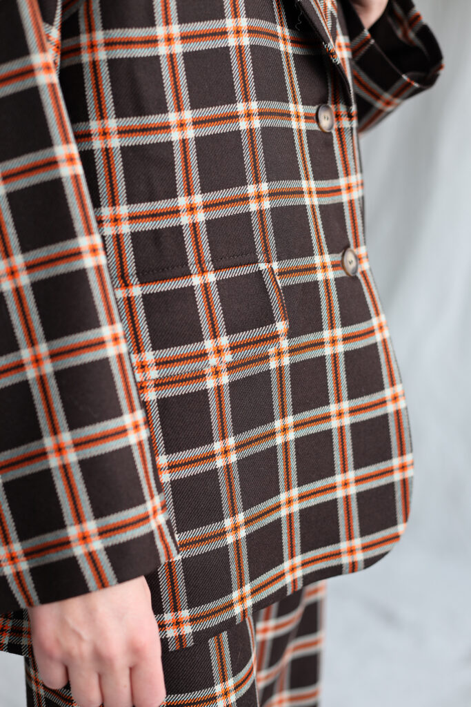 Oversized Plaid Wool Blazer