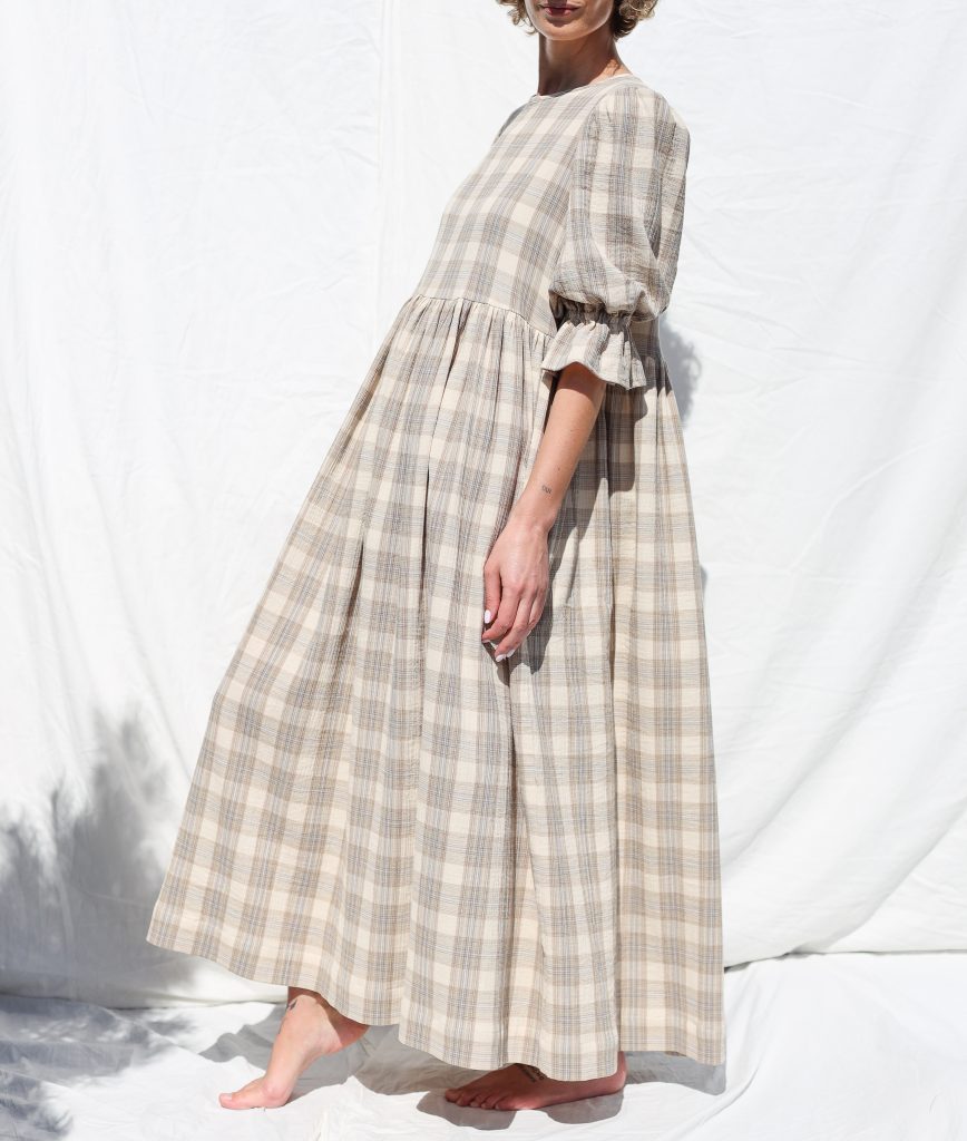 Double Gauze Puffy Sleeves Dress NINA