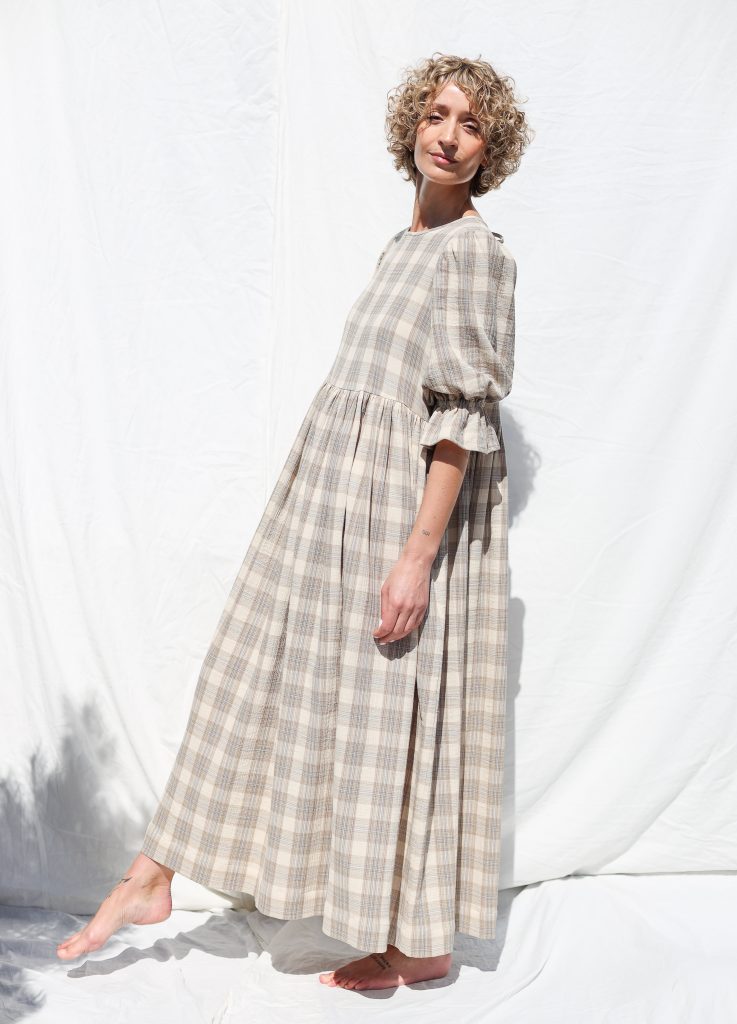 Double Gauze Puffy Sleeves Dress NINA