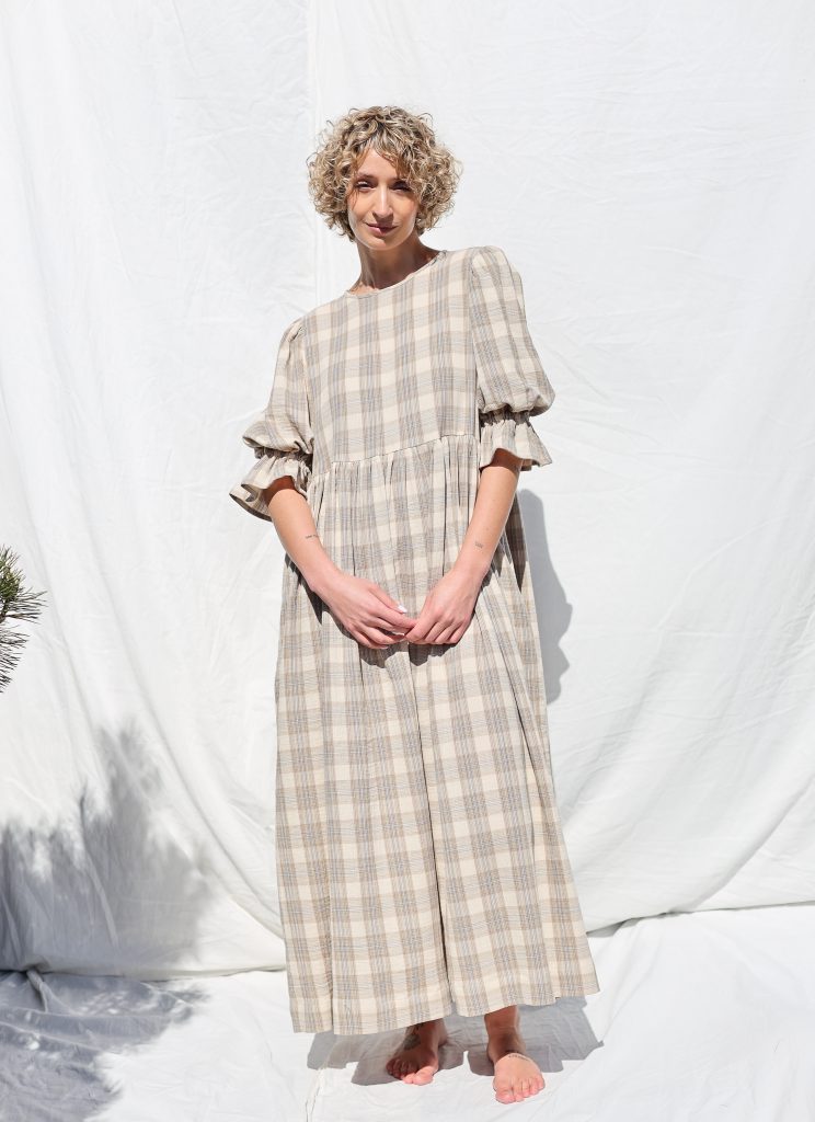 Double Gauze Puffy Sleeves Dress NINA