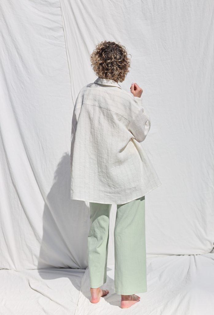 Higher waist heavy linen cropped leg culottes
