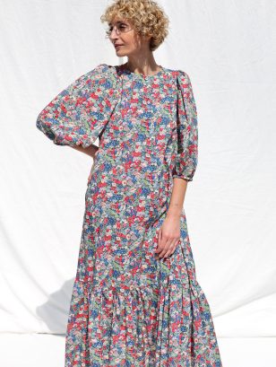 Flowy Maxi tiered button through floral dress CHLOE | Dress | Sustainable clothing | OffOn clothing