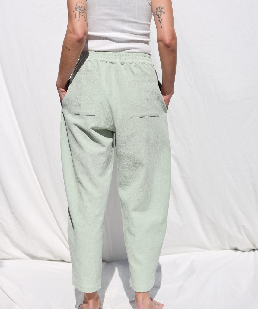 Mint Heavy Linen Balloon Trousers VIVIAN