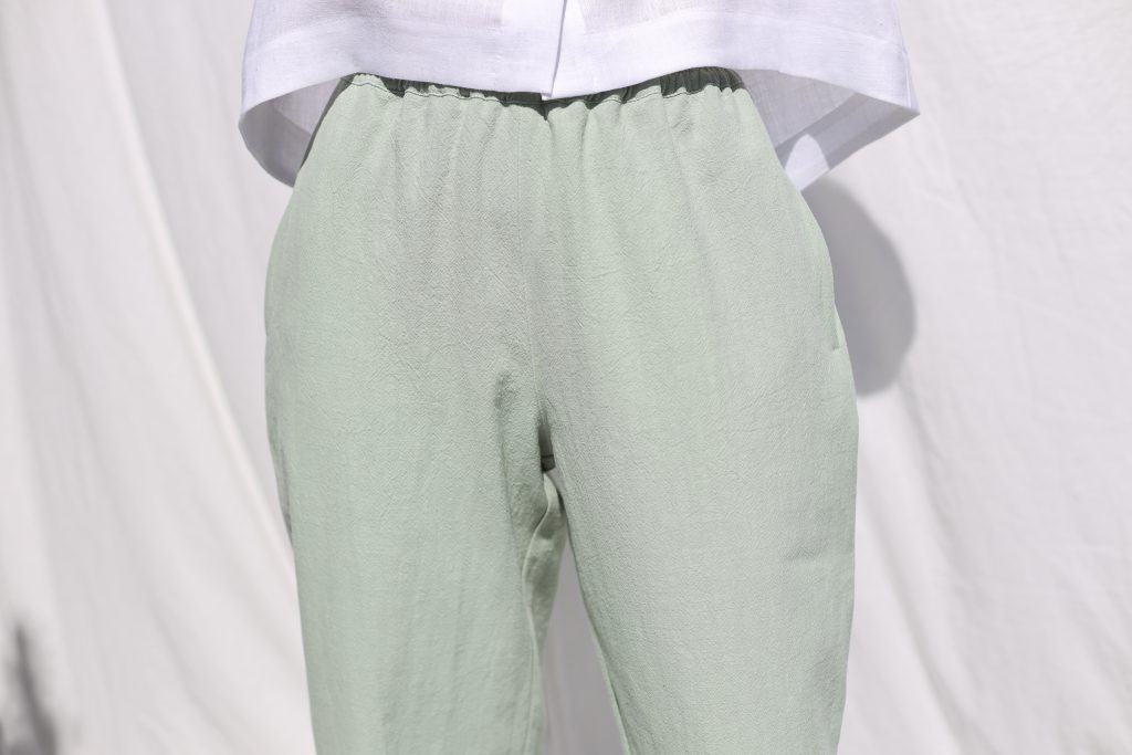 Mint Heavy Linen Balloon Trousers VIVIAN